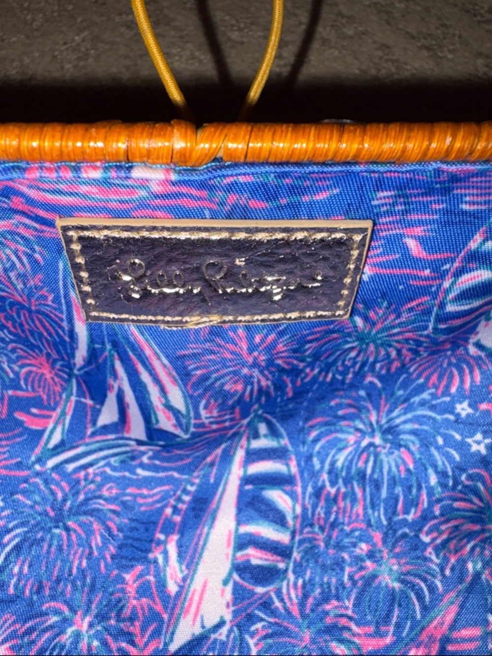 EUC Lilly Pulitzer Woven Rattan Clutch in Honey Brown - Picture 2 of 7